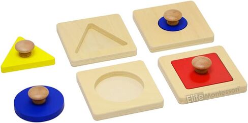 Elite Montessori Single/Multiple Shape Puzzles Jumbo Knob Preschool Toddler Learning Material (Multiple Shape Puzzles) in Saudi Arabia