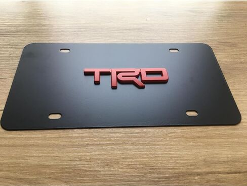 سبائك ألومنيوم ثلاثية الأبعاد معدنية راقية جديدة لحامل إطارات لوحة ترخيص السيارة TRD - أسود in Saudi Arabia