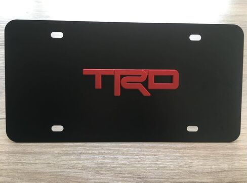 سبائك ألومنيوم ثلاثية الأبعاد معدنية راقية جديدة لحامل إطارات لوحة ترخيص السيارة TRD - أسود in Saudi Arabia