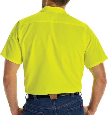 قميص عمل رجالي قصير الأكمام من Red Kap ذو رؤية معززة للتمزق in Kuwait