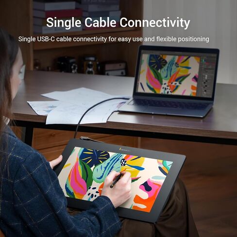 Xencelabs Pen Display 16 Essentials، تابلت رسم 4K OLED مع شاشة، شاشة رسم رسومية محمولة رفيعة للغاية مع مقاسين من الأقلام لنظام Win/Mac/Linux، أسود in Kuwait