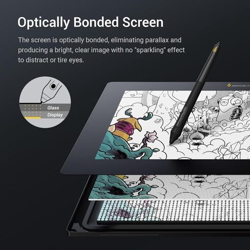 Xencelabs Pen Display 16 Essentials، تابلت رسم 4K OLED مع شاشة، شاشة رسم رسومية محمولة رفيعة للغاية مع مقاسين من الأقلام لنظام Win/Mac/Linux، أسود in Kuwait