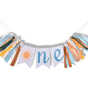 High Chair Banner First Birthday Boy, First Birthday Banner Sun Highchair Banner, You Are My Sunshine One Garland Banner for High Chair, Boho First Trip Around the Sun Birthday Decorations