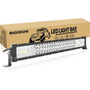 RIGIDON 42 Inch 540W Light Bar, Triple Row Flood Spot Combo 54000LM LED Light Bar Waterproof Driving Boat Off-road LED Work Light for ATV UTV Truck Roof Bumper