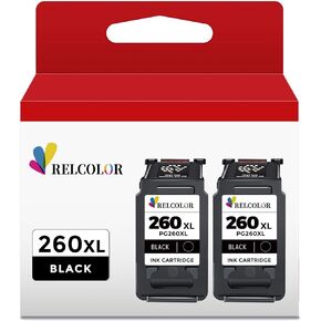 Compatible Ink Cartridge Replacement for Canon 260 260XL PG-260 XL Black Ink for TR7020 TR7020a TR7022 TS6420 TS6400 TS5300 TS5320 TS6420a Printer,Cannon PG260 XL 2-Pack
