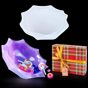 Zayookey Lotus Bowl Resin Molds Rolling Tray Silicone Moulds Irregular Containers Resin Casting Mold for DIY Jewelry Storage Box Flower Pot Stand Candle Holder