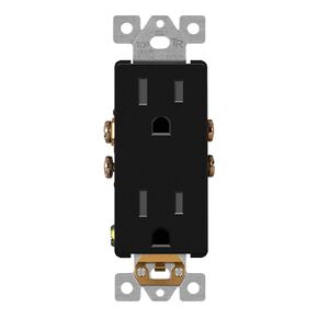 LIDER Matte Finish Decorator Receptacle with Interchangeable Face Cover, Child Safe Tamper-Resistant Wall Outlet with Screwless Wall Plate, Residential Grade, 15A 125V, UL Listed, LR15-TR-GDSWP, Gold