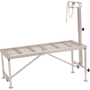 Weaver Leather Livestock Complete Narrow Trimming Stand, Adjustable Straight Wire Headpiece, Aluminum (69500-20-06)