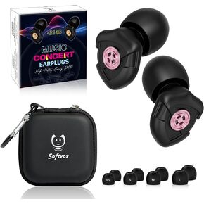 Concert Ear Plugs, High Fidelity Hearing Protection for Safe Noise Reduction, Festivals, Raves, Musicians, Sports Events, Live Entertainment – 21dB Noise Cancelling– 8 Ear Tips in XS, S, M, L