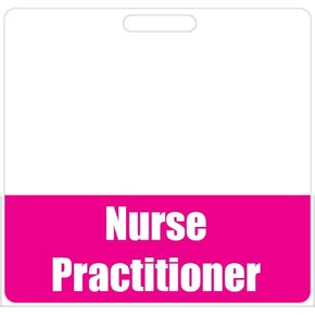 Nurse Practitioner Badge Buddy (Black) - Horizontal Heavy Duty Badge Tags for NP's - Double Sided Badge Identification Card