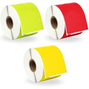 HOUSELABELS Compatible DYMO 30256 RED, Yellow, Green Shipping Labels (2-5/16" x 4"), Strong Permanent Adhesive, Compatible with DYMO LW 450, 4XL, Rollo & Zebra Desktop Printers, 3 Rolls /900 Labels