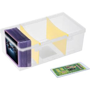 400 Count Trading Card Storage Box with Removable Dividers, Plastic Card Storage Box, Playing Card Case Baseball Card Storage Box Sports Cards Holder Organizer Fit for Standard Card and Toploader
