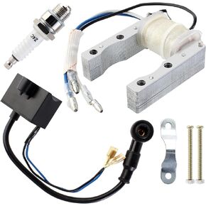CDI Ignition Coil Magneto Coil Spark Plug for 49cc 50cc 60cc 66cc 70cc 80cc 2-stroke Engine Motorized Bicycle Bike