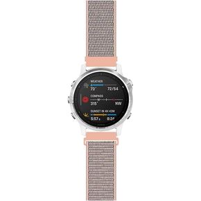 Sport Mesh Style Strap Compatible with Garmin fenix 6S Pro/Sapphire/Solar Premium Multisport GPS Watch Band Replacement for Women Sports Woven Nylon Wristband 20mm