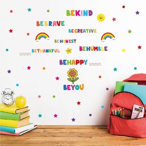 Colorful Letters Wall Art Decor Stickers Pack|10 Sheet|Aesthetic Vinyl Wall Stickers for Kids Baby Girl Bedroom Home Classroom Decoration,Colorful Self-Adhesive Peel and Stick Letters Decals.