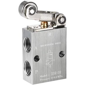 uxcell 2 Position 3 Way 1/4" PT Manual Hand Pull Pneumatic Solenoid Mechanical Valve,S3R-08