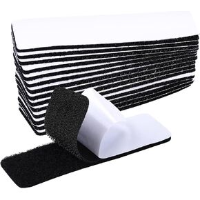 Craftopia Heavy Duty Hook and Loop Strips Adhesive Tapes Set of 15 - Industrial Strength Double-Sided Mounting Tape - Strong Back Adhesive for Home or Office Use - 4''x1'' - Black
