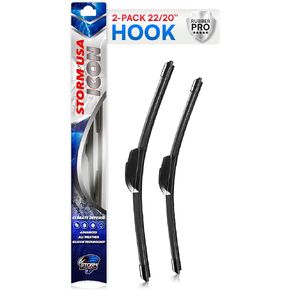 22"+20" Windshield Wiper Blades Replacement Compatible with Chevrolet Camaro 2016-2020 | Corvette 2014-2019 | Malibu 2004-2008 | Toyota Tacoma 2008-2020 AND MORE | HOOK
