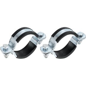 uxcell 2 Pcs Split Ring Hanger, 88.9mm/3.5inch Adjustable Pipe Bracket Clamp Cushion Wall Ceiling Mount Pipe Support for Construction Petroleum Power Industry