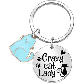 Crazy Cat Lady Keyring Cat Grandma Keyring Cat Jewelry Pet Keychain Cat Lover Gift