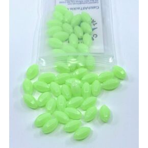 Luminous Glow Fishing Beads 3/8"x5/8" 50 Pieces Green