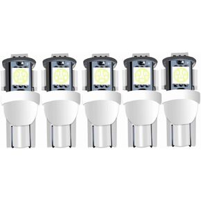 T10 194 168 LED Light Bulb 158 161 175 2825 Instrument Panel Gauge Cluster Dashboard LED Light Bulb 5 SMD Blue 6PCS