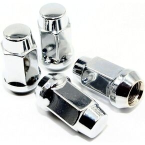 Set of 20 Veritek 1/2x20mm 3/4 19mm Hex 1.60 Inch Chrome OEM Factory Style Acorn Conical Seat Lug Nuts for Ford Flex Edge Explorer Lincoln Factory Wheels
