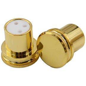Female XLR Noise Reducing Caps Gold-Plated PTFE (Teflon) Insulation Noise Stopper XLR Plug Dust Proof Caps Gold-Plated Female XLR Caps Pack of 2
