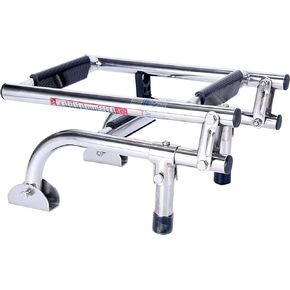 Amarine Made Boat Ladder, 3 Steps Boat Ladder Small Stainless Steel Stern Mount Pontoon Boat Ladder with Rubber Grips 2+1 Steps Transom Mount Folding Stern Ladder Gunwale-Mounted Removable Ladder