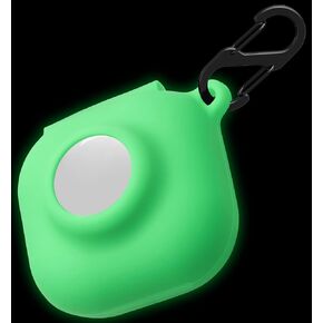 Geiomoo 2 in 1 Silicone Case Compatible with Beats Fit Pro and Air Tag, Protective Cover with Carabiner (Black-1)