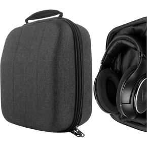 Geekria Shield Case for Large-Sized Over-Ear Headphones, Replacement Protective Hard Shell Travel Carrying Bag with Cable Storage, Compatible with Sennheiser HD660s 2, HD599, AKG K371 (Dark Grey)