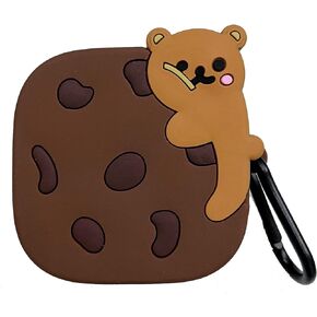 KIRDEIVY Cute Case for Beats Fit Pro Case Cover 3D Kawaii Funny Food Design Silicone Shell Anti-Fall Cover for Beats Fit Pro Charging Case for Girls Women Boy Men (Beats Fit Pro, Cookie Bear)