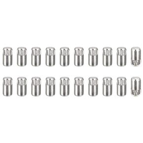 uxcell 4x22mm 304 Stainless Steel Dowel Pins, 20Pcs Knurled Head Flat Chamfered End Dowel Pin, Wood Bunk Bed Shelf Pegs Support Shelves Fasten Elements