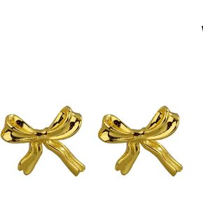 Gold Silver Bow Earrings for Women Cute Ribbon Earrings for Girls Gold Bow Knot Earring Bow Stud Earrings Jewelry Gifts