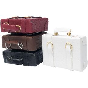 4pcs Dollhouse Suitcase Vintage Luggage Mini Doll House Mini Luggage Mini Toy Mini House Accessory Mini Wooden Case Props Skin Bags Mini Luggage Box