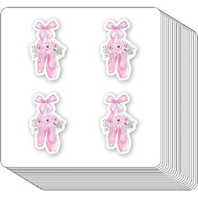 Ballet Shoe Ballerina Stickers 1in for Scrapbooking, Arts, Craft, Kids DIY, Calendars Journals 80-Pack