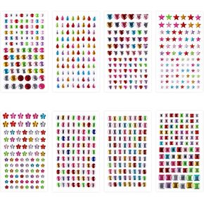 LOKIPA 704PCS Gem Stickers Rhinestones for Crafts, Acrylic Rhinestone Stickers Diamond Stickers Self Adhesive Flat Back Jewel Stickers for Art DIY Crafts Kids in Saudi Arabia