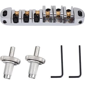 Guitar Roller Tune-O-Matic Bridge for LP 6 String Electric Guitar(Silver)