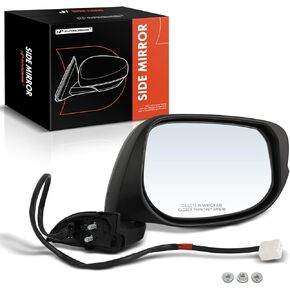 A-Premium Passenger Side Power Door Mirror Compatible with Honda Fit 2009-2014 - Non-Heated Manual Folding Black Outside Rear View Mirror - Replace# 76208-TK6-305, 76208TK6305
