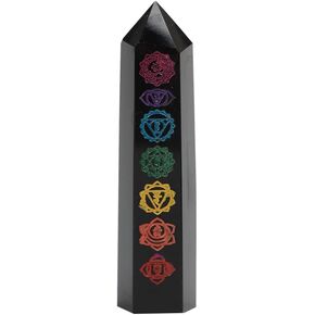 1pc Obsidian Chakra Point, Healing Stone, Meditation Stone, Crystal Gift, Crystal Tower Point