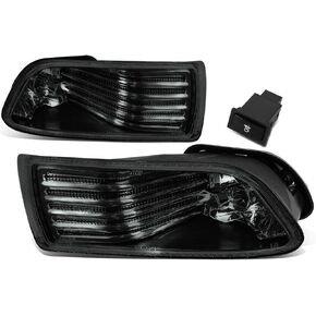 Auto Dynasty Compatible with Scion tC Pair of Bumper Driving Fog Lights w/Switch (Smoke Lens)