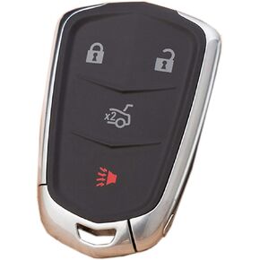 غطاء حافظة مفتاح ذكي مناسب لـ 2015-2019 كاديلاك إسكاليد CTS SRX XT5 ATS STS CT6 4 أزرار دخول بدون مفتاح للتحكم عن بعد في السيارة استبدال غطاء مفتاح السيارة (أسود)