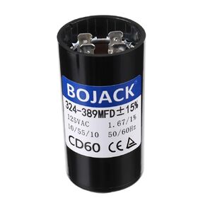 BOJACK 324-389 uf/MFD 125 VAC ±20% 50/60 Hz CD60 Round Motor Well Pump Start Capacitor