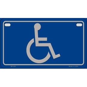 Handicap Logo Novelty Metal Motorcycle Plate MP-339