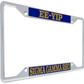 Desert Cactus Sigma Gamma Rho Metal License Plate Frame for Front or Back of Car (Metal - Call Tag)