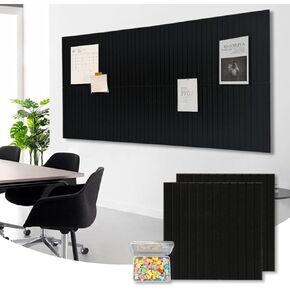 Large Cork Board for Office Wall Decor,8 Pack Felt Wall Tiles with Slat Wall Paneling and 30 Push Pins,Felt Bulletin Board Pin Board Cork Boards for Walls (Tan)