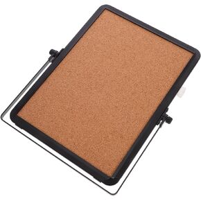 Desktop Cork Board Bulletin Board: 23x31cm Tabletop Message Boards Decorative Display Cork Board with Aluminum Frame Stand for Home Office School Memo Notice Board
