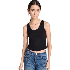 perfectwhitetee Women's Blondie Structured Rib Bra Friendly Tank
