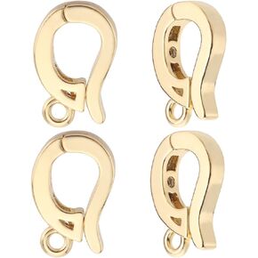 Beebeecraft 1 Box 5Pcs Shortener Clasps 18K Gold Plated Brass Cubic Zirconia Enhancer Shortener Clasps Fold Over Clasps for Necklace Jewelry Making