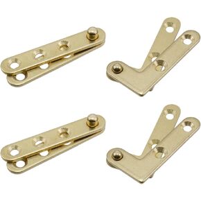 T Tulead Pivot Hinge Door Pivot Hinges Cabinet Rotating Hinge Door Fitting Brass Pivot Drawer Hinges (Including 2pcs L-Shaped and 2pcs Straight Hinges)